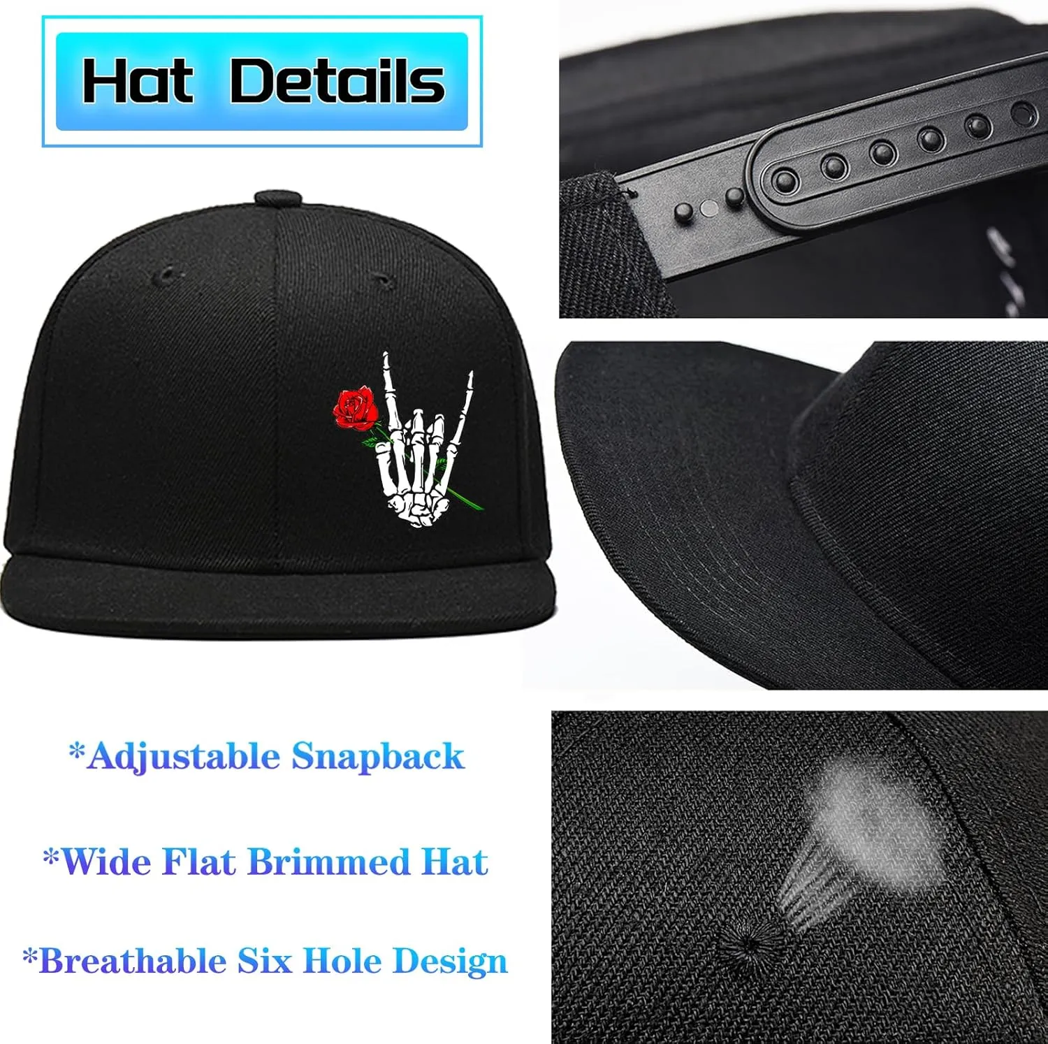 Snapback hat for Men Flat Bill Hats for Men Fitted Baseball Cap Hats