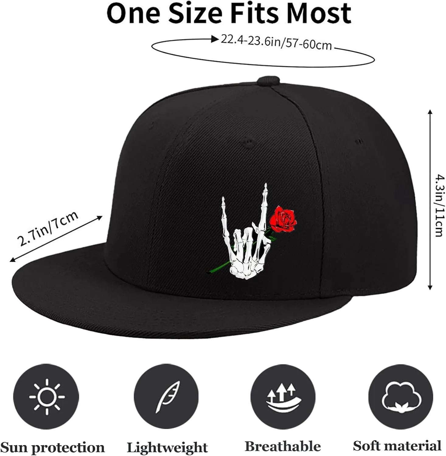 Snapback Hats Christian Hats for Men Flat Bill Hats for Men Adjustable Black Baseball Cap for Women