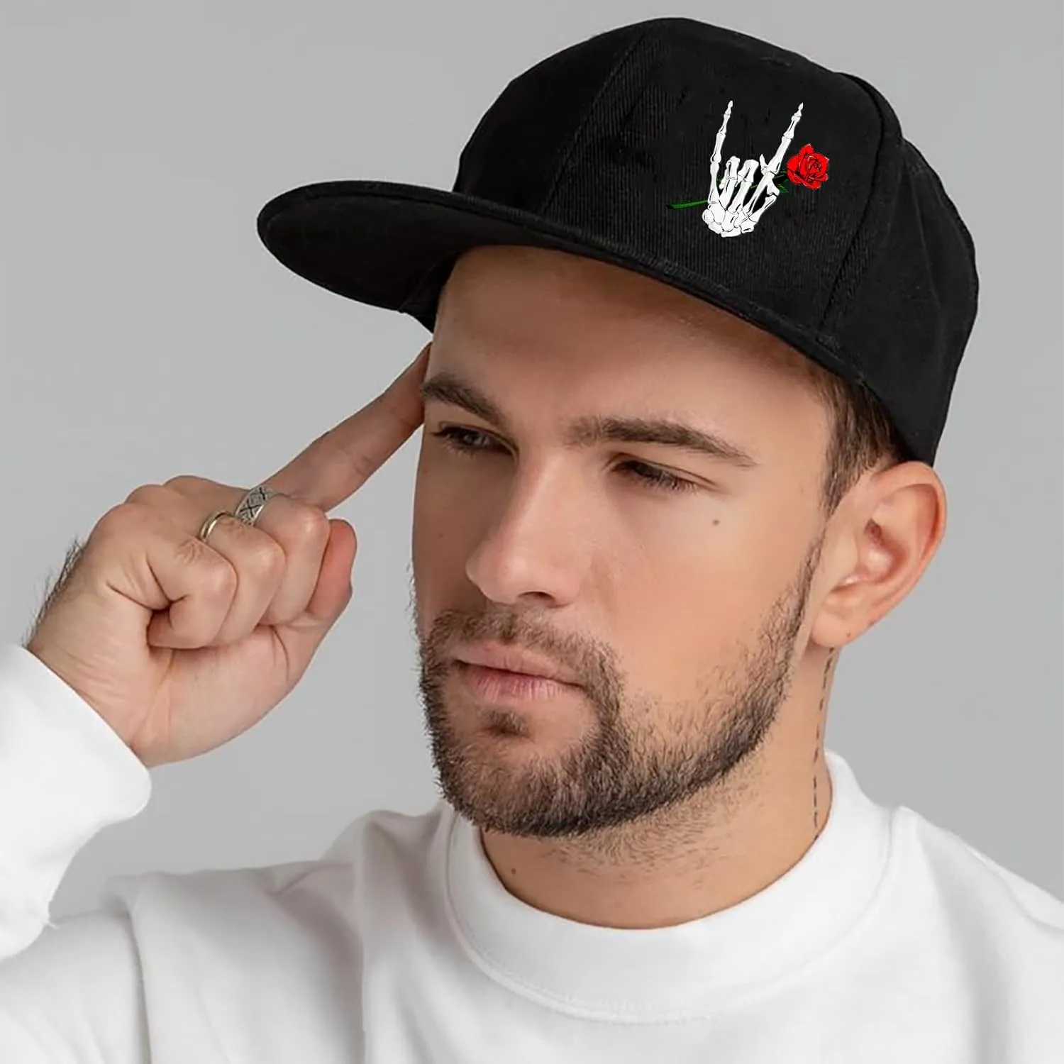 Snapback Hats Christian Hats for Men Flat Bill Hats for Men Adjustable Black Baseball Cap for Women