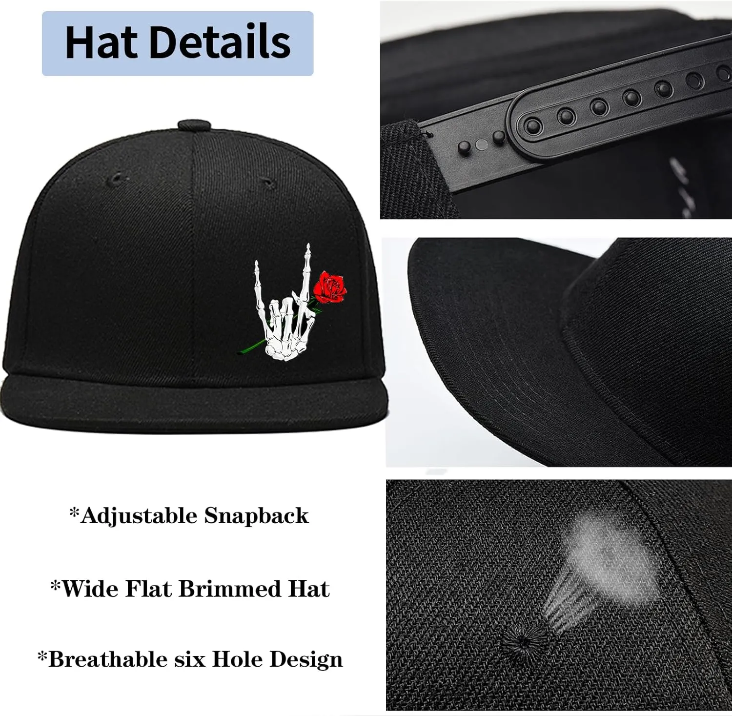 Snapback Hats Christian Hats for Men Flat Bill Hats for Men Adjustable Black Baseball Cap for Women