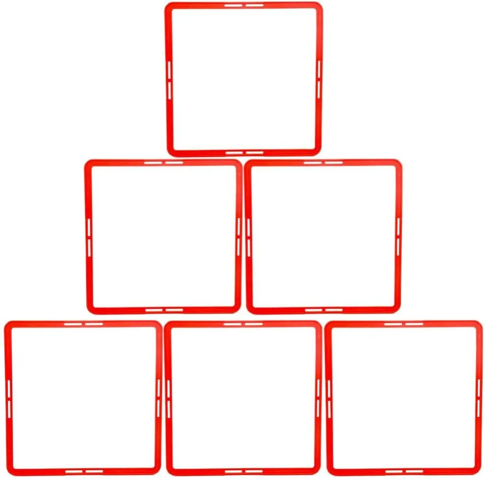 SUPVOX Square Agility Rings Speed Rings 6pcs Youth Agility Footwork Training and Speed Hurdles Ladder Portable Speed Agility Training Ladder