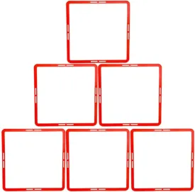 SUPVOX Square Agility Rings Speed Rings 6pcs Youth Agility Footwork Training and Speed Hurdles Ladder Portable Speed Agility Training Ladder