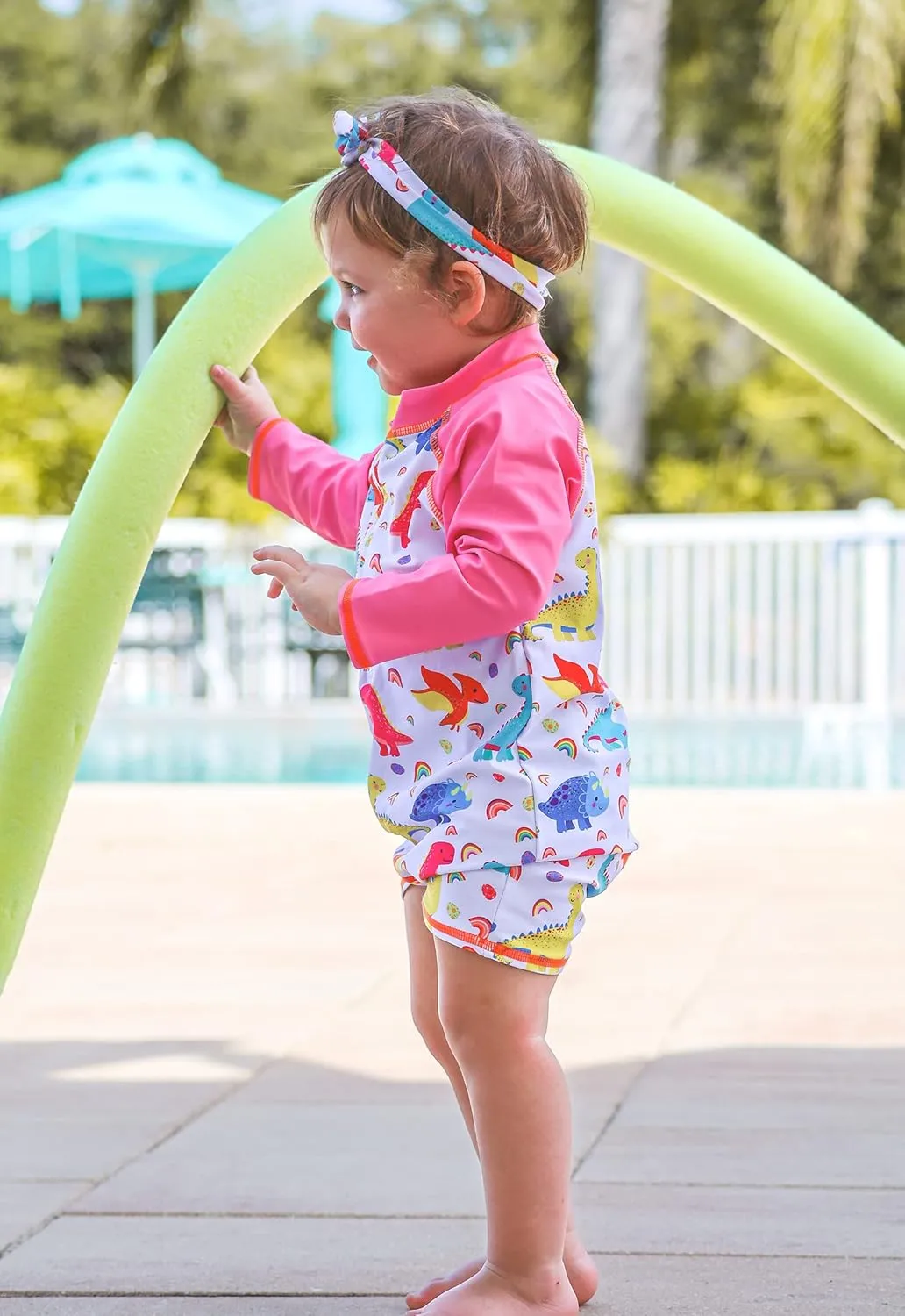 Toddler Baby Girls Swimsuit Long Sleeve Bathing Suit UPF 50  Rash Guard One Piece Zipper Swimwear 6 Months-4 Years