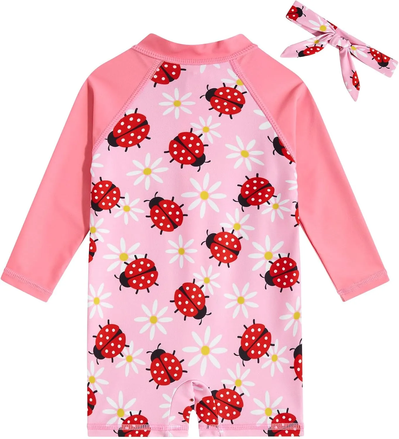 Toddler Baby Girls Swimsuit Long Sleeve Bathing Suit UPF 50  Rash Guard One Piece Zipper Swimwear 6 Months-4 Years