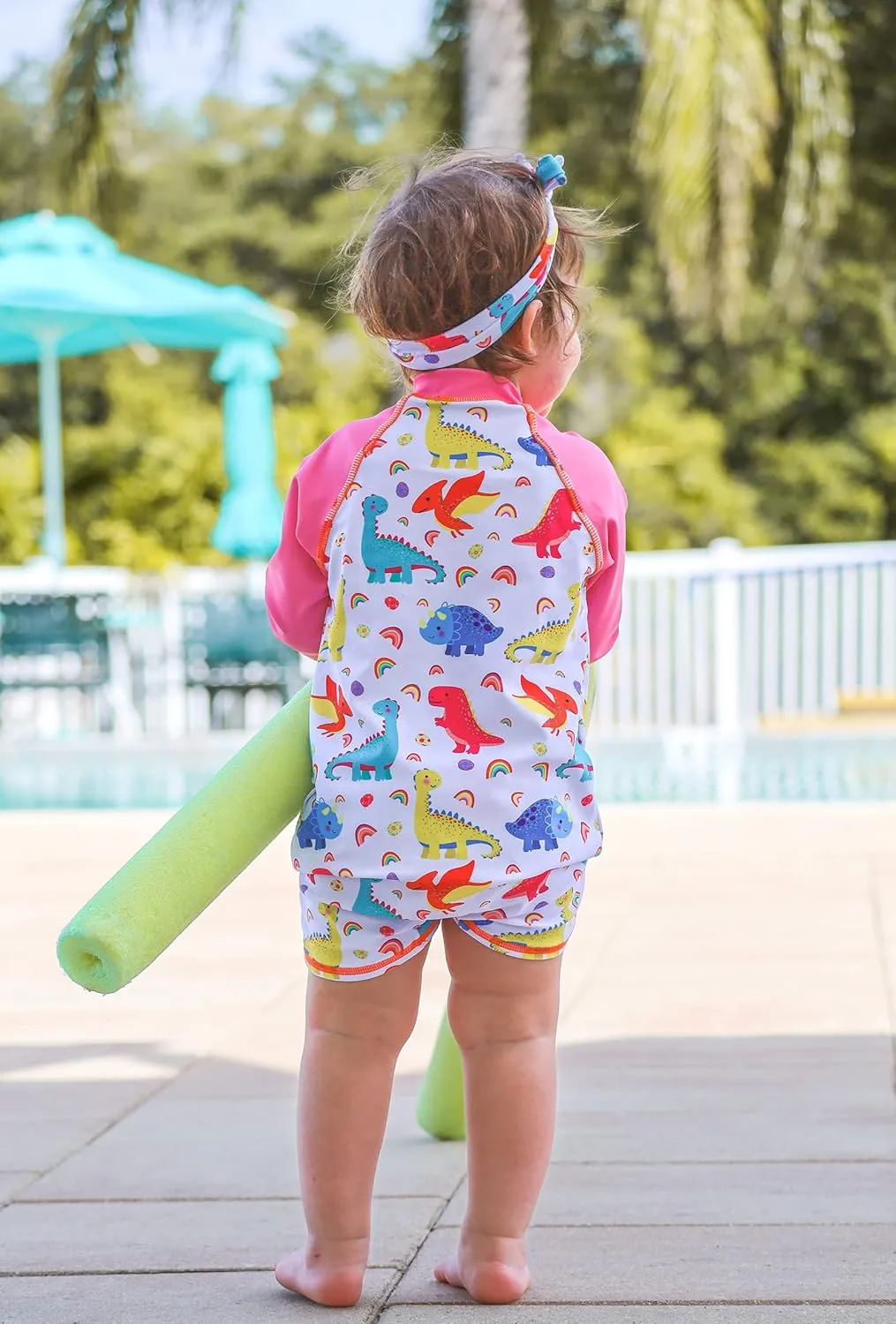 Toddler Baby Girls Swimsuit Long Sleeve Bathing Suit UPF 50  Rash Guard One Piece Zipper Swimwear 6 Months-4 Years