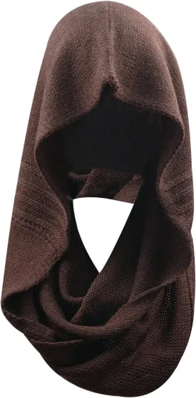 Winter Soft Pullover Knit Infinity Scarf Beanie Hoodie Scarf