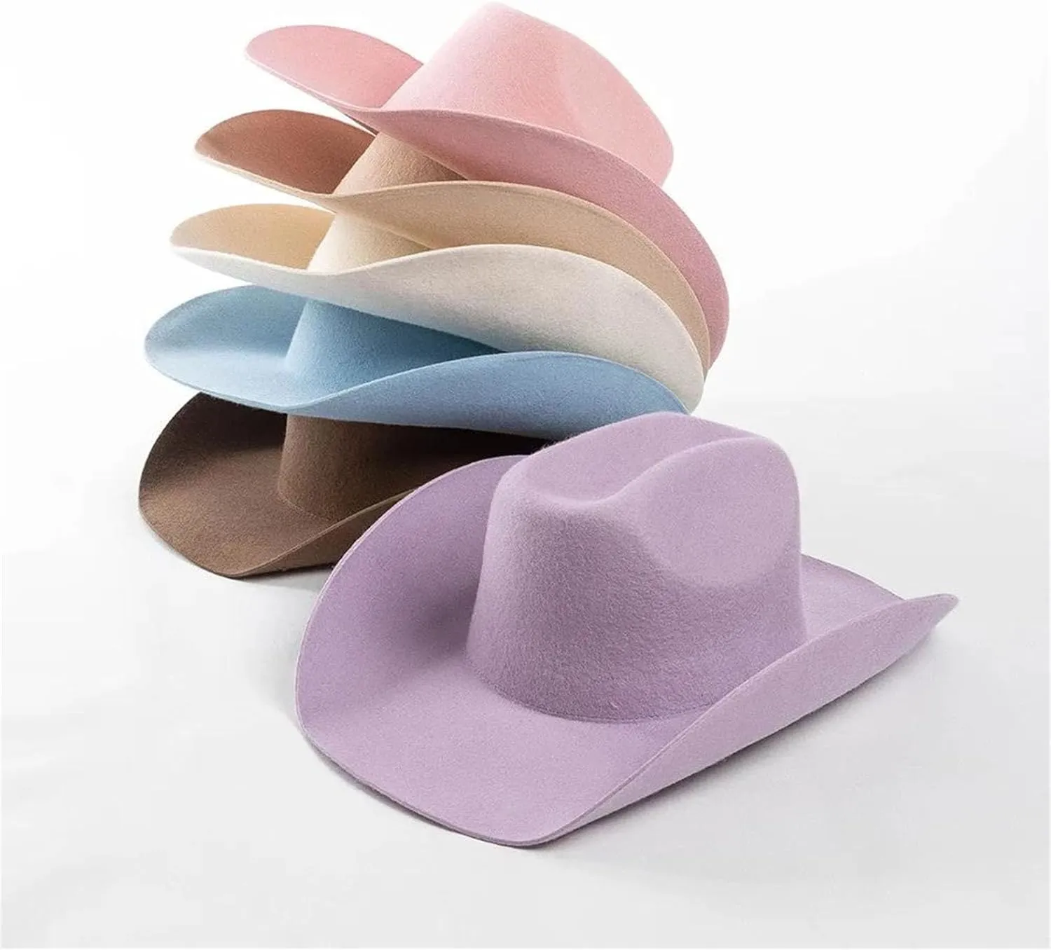 Women Wool Western Cowboy Hat Men Winter Casual Felt Hat Outdoor Warm Fedoras