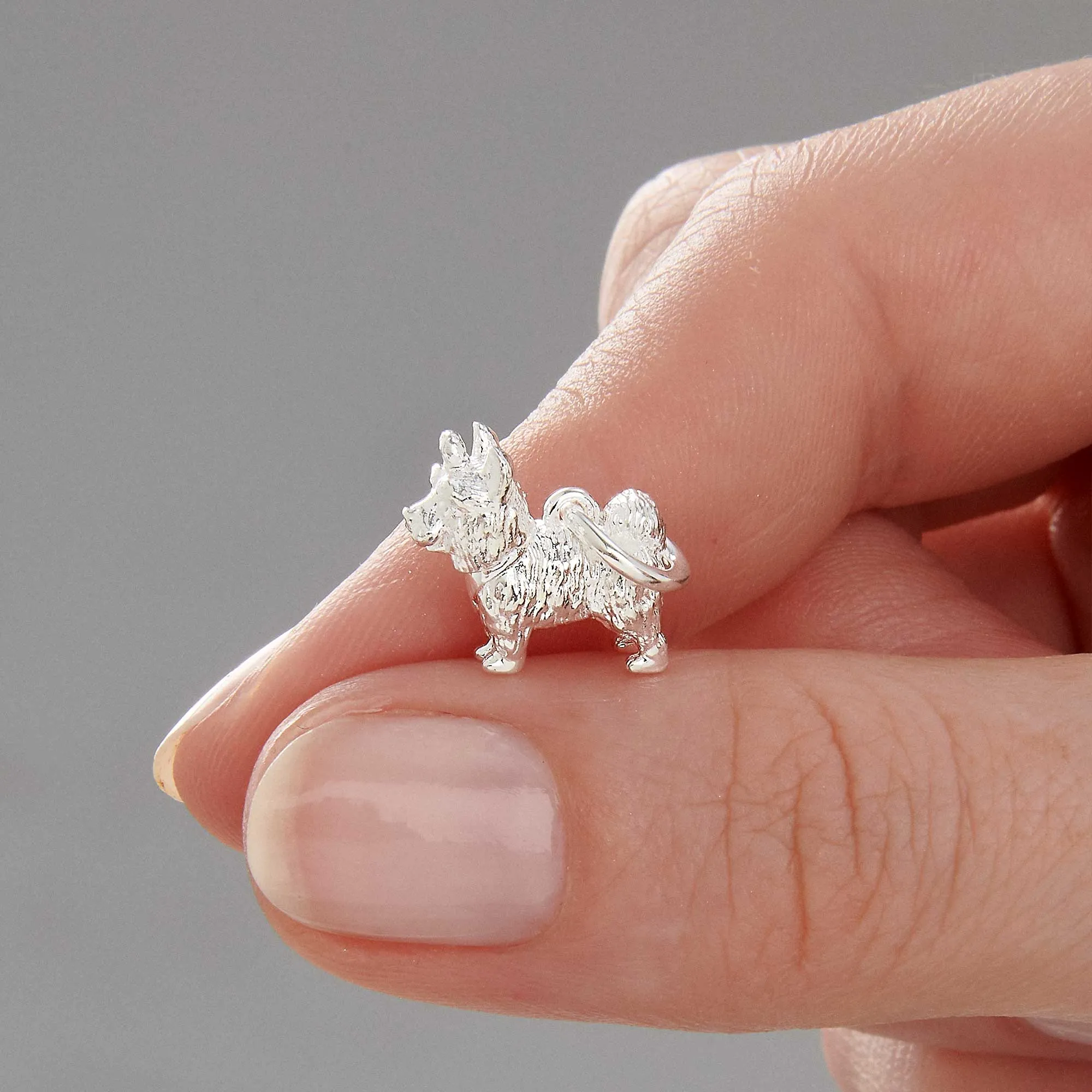 Yorkshire Terrier Silver Dog Charm
